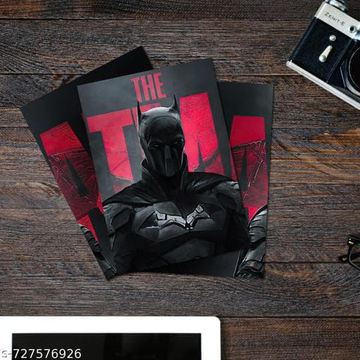 The Batman Split Design matte printed poster set of 3 | home decor , room decor, wall decor, office decor